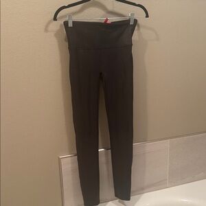 SPANX Black Faux Leather Leggings Size M